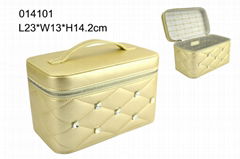 Trade assurance 2015 good quality ivory PU leather cosmetic box