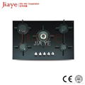 JY-G5050 Tempered glass material 5 burner cast iron gas cooker on sale  1