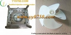 Cooling system plastic fan blade & injection molding