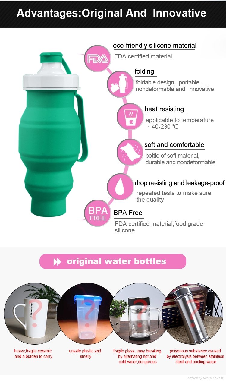 Wholesale Best Outdoor Sports Products Foldable Drink Water Bottle 3