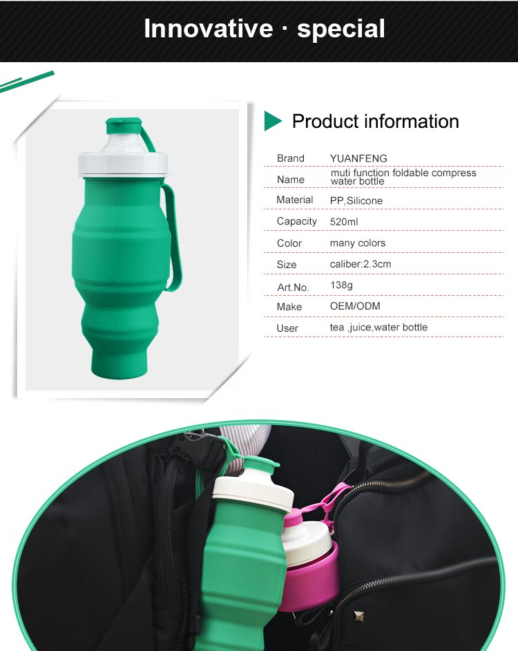 Wholesale Outdoor Sports Silicone Collapsible Water Bottle 4