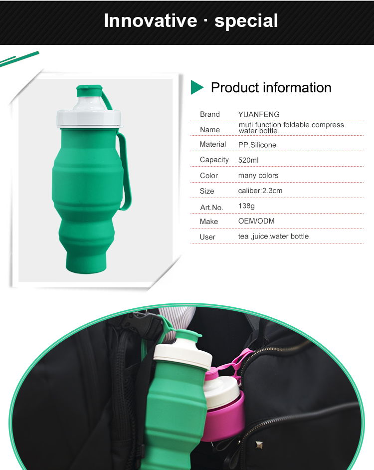 Multi Function Promotional Christmas Gift Portable Silicone Water Bottle 2