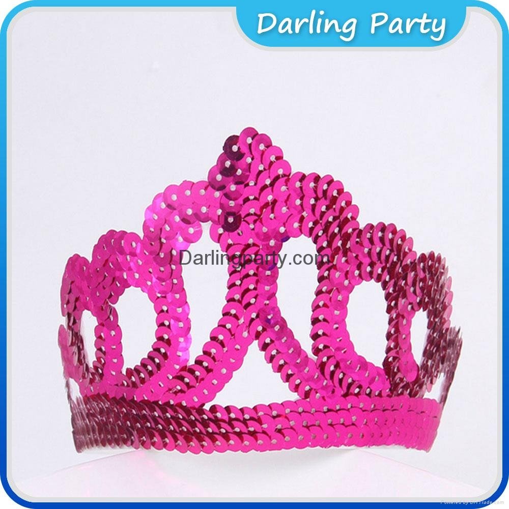 China Red Glittering Party Crown For Kids
