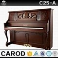 Teak polished upright piano size C25A