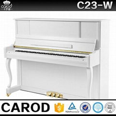 white upright piano C23W
