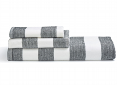 Luxury stripe double-side soft gauze towel set 3pcs