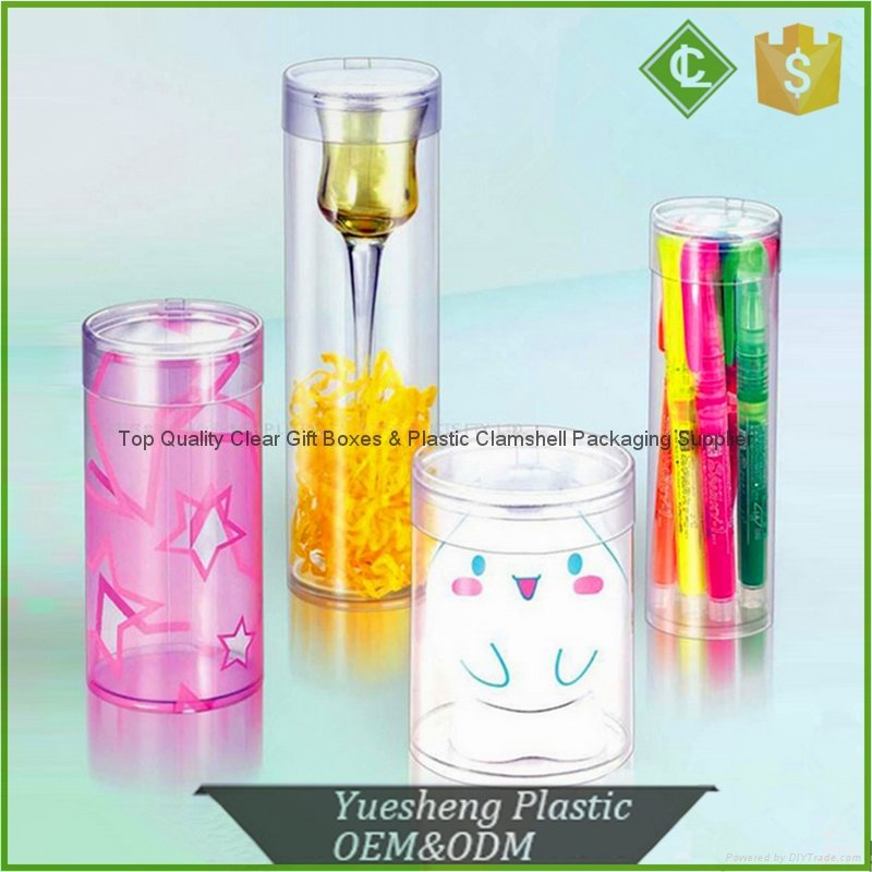 hot product wholesale Tubes Rounds plastic packaging PVC box for pencil