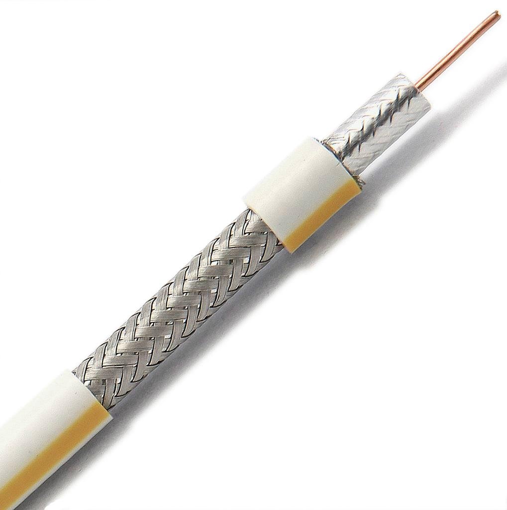 RG59 ST Coaxial Cable 0.64mm BC Solid PE 95% CCA Braid PVC Jacket