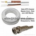 VR-90P RG59 CCTV Coaxial Cable ST 85% CCA Braiding + 2×0.75mm2