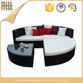 Balcony rattan round shaped sofa daybed for sale 1