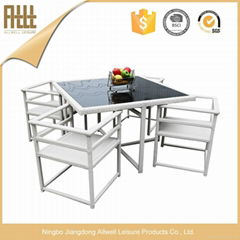 Wholesale white rattan dining set