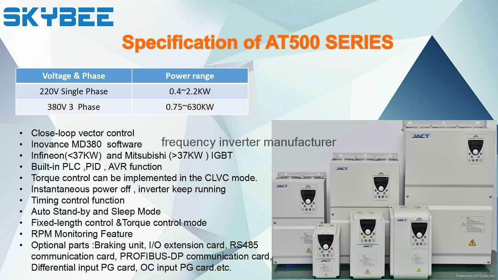 AT500 Series frequency inverter close loop vector control and V/F control  3