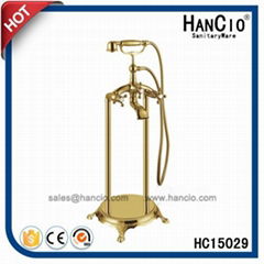 Gold Plated Floor Standing Bath Faucet