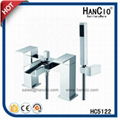 Deck Mounted Twin Bathroom Faucet Bath Shower 