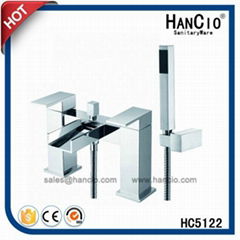 Deck Mounted Twin Bathroom Faucet Bath Shower