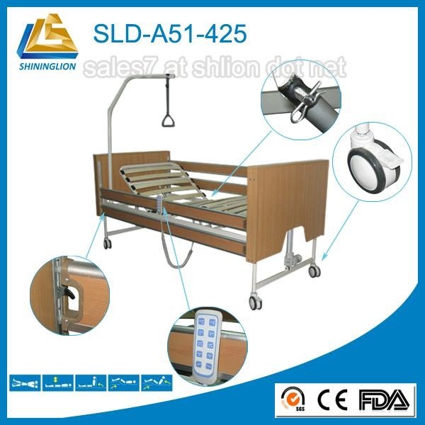 Folded Wooden Electric Care Bed for Nursing Homes