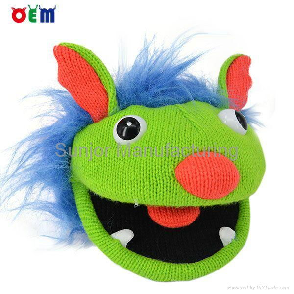 Hot Selling Knitted Hand Puppets for adult stripy finger hand puppet for sale 4