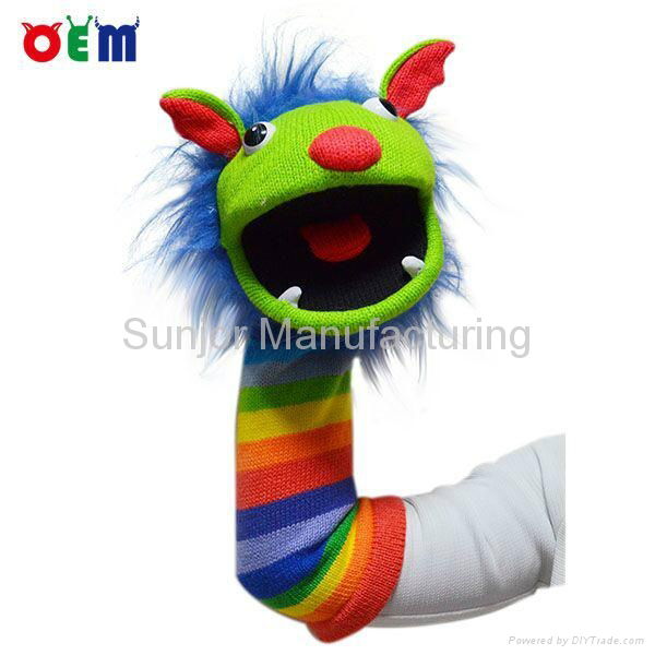 Competitive factory price Knitted Hand Puppet for adult nice stripy hand puppet  3