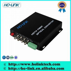 4 Channel HD-TVI over Optical Fiber Transmitter and Receiver