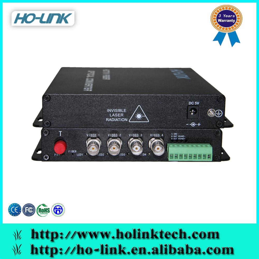 4 Channel HDTVI over Optical Fiber Transmitter and Receiver HTVI