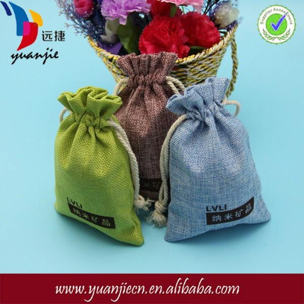 Customized Logo Printed Drawstring Jute Bag 3