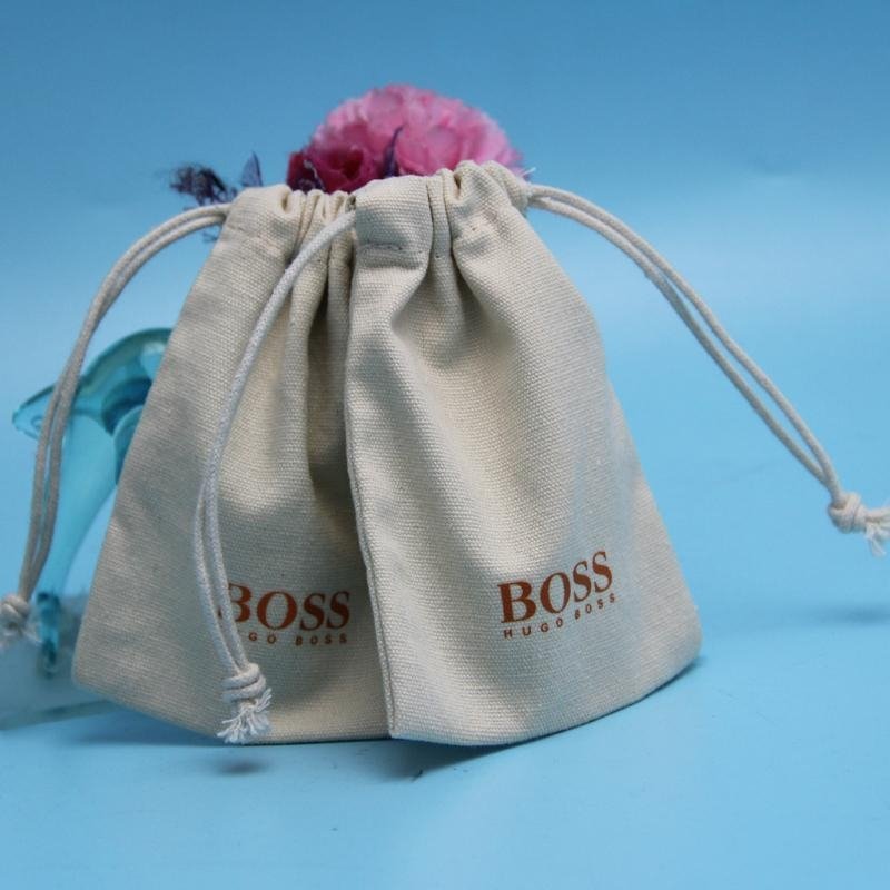 Wholesale Customized Size Drawstring Canvas Jewelry Pouch 2
