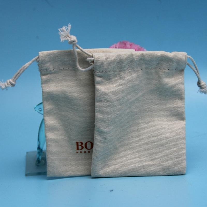 Wholesale Customized Size Drawstring Canvas Jewelry Pouch 3