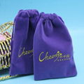 Drawstring purple velvet bags for