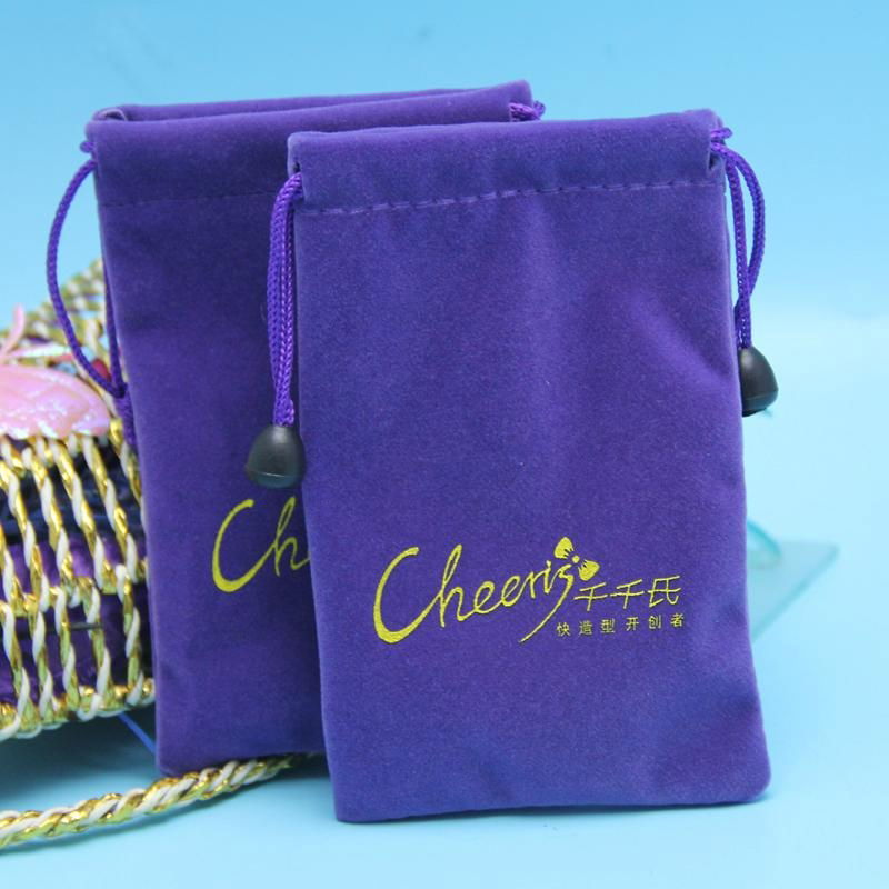 Drawstring purple velvet bags for jewelry 2