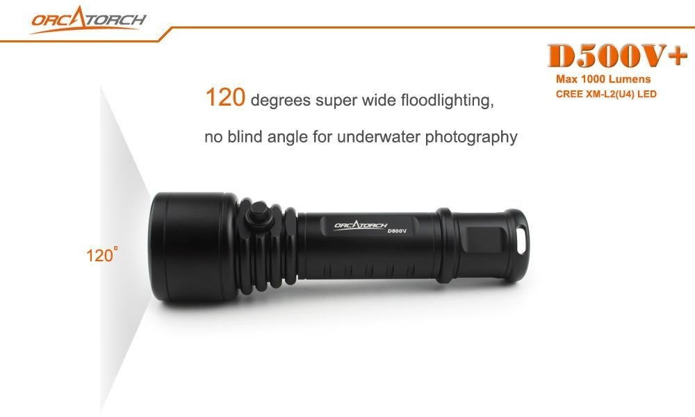 Updated 1000lumens professional portable video dive light 3