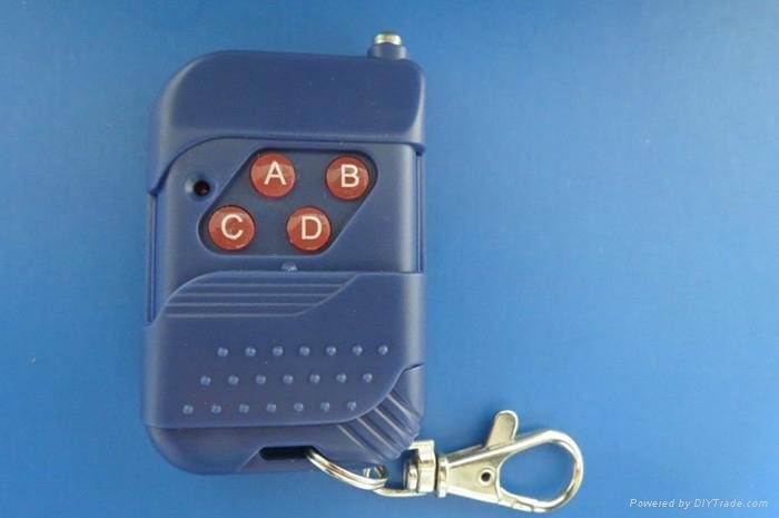 藍色推拉蓋四鍵學習碼車庫門無線遙控器