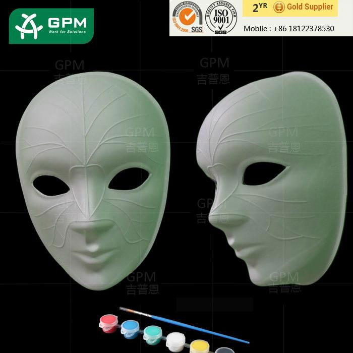 1.5mm Thickness Good Quality White Unpainted DIY Face Mask for Children painting 3