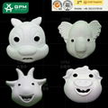 Factory Wholesale Unpainted DIY Craft Product White Paper Mache Animal Mask to k 1