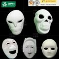 Factory Wholesale Unpainted DIY Craft Product White Paper Mache Animal Mask to k 3