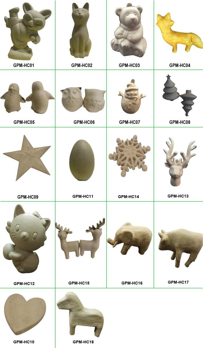 Factory Wholesale Unpainted DIY Craft Product Paper Mache Animal to k 5