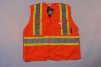 High visibility protection Reflective Safety Vest with pockets , 100% polyester 