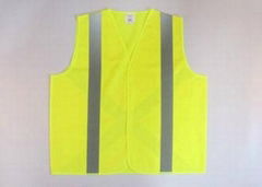 Polyester tricot 120gsm Hi-viz adult reflective safety vest zipper front