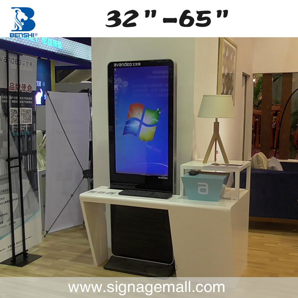 55'' transparent mall kiosk,projector interactive display digital signage,factor