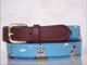 Needlepoint belts with genuine leather