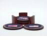 Fashion Needlepoint Coasters with Cowhide Leather in American Flag Pattern 