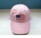 Pink Baseball Needlepoint hats with A Flag