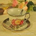 china decoration Italian coffe cup and saucer set ceramic dinnerware sets 2