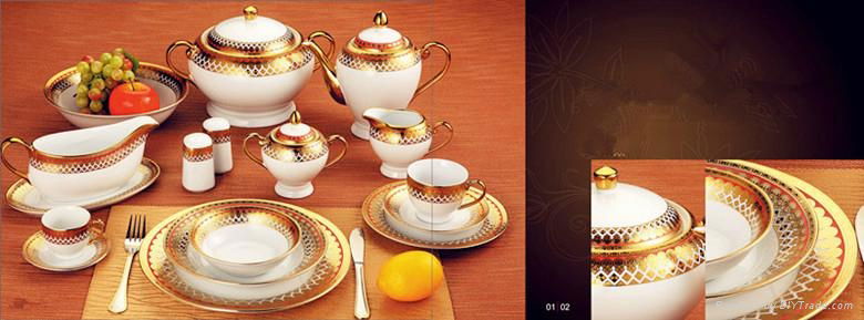 china decoration Italian coffe cup and saucer set ceramic dinnerware sets 5