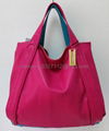 Hot pink Lady handbag Leather bag OL bag