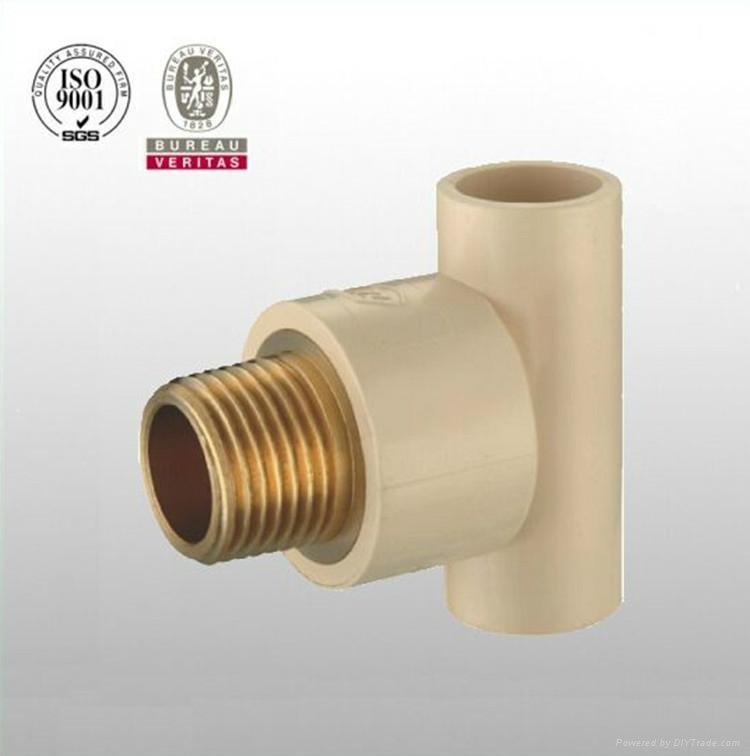 HJ brand CPVC ASTM D2846 pipe fitting brass male tee