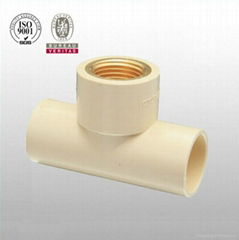 HJ brand CPVC ASTM D2846 pipe fitting brass female tee