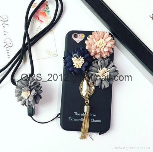 Flower pendant fringed iphone 7 case iphone6splus silicone case 6s soft  case