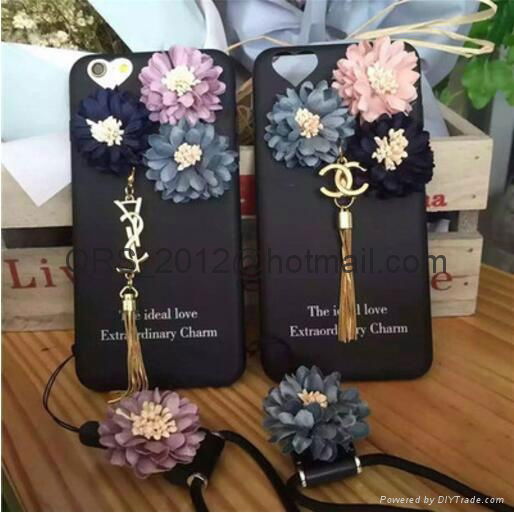 Flower pendant fringed iphone 7 case iphone6splus silicone case 6s soft  case 3