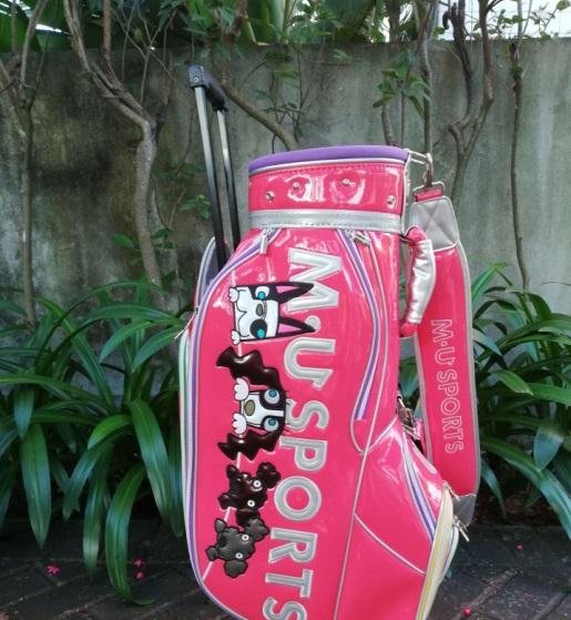 MU SPROTS GOLF  bag with built in trolley and stand Carry Strap 2
