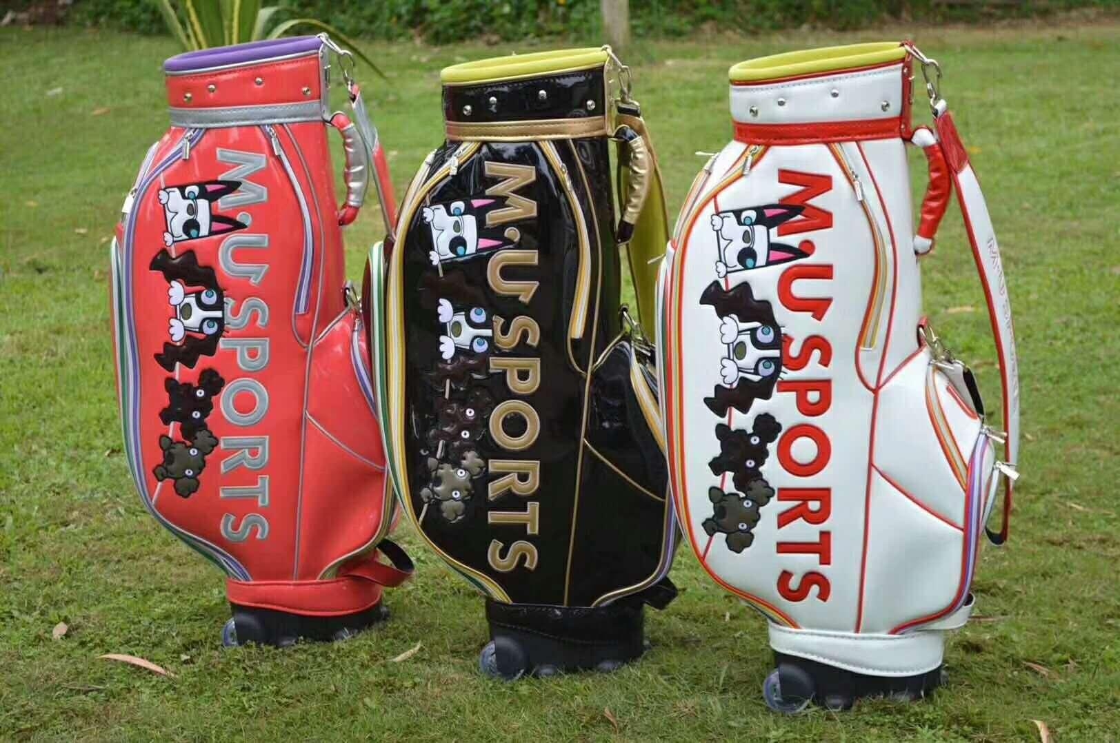 M U Sports Golf Caddy Bag Rolling Sole with a rolling caster